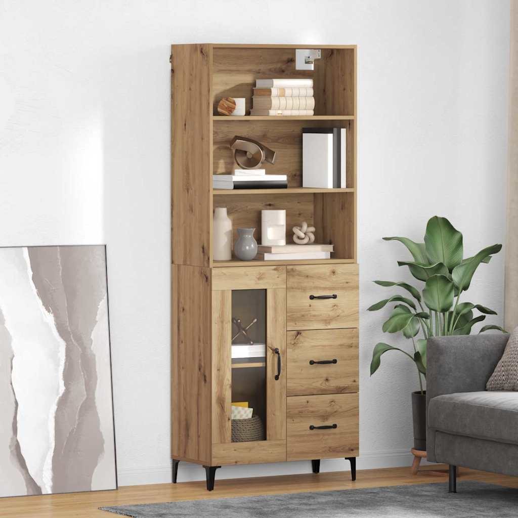 Haut Armoire avec tiroir Chêne artisanal 69,5 x 34 x 180 cm - XIOS