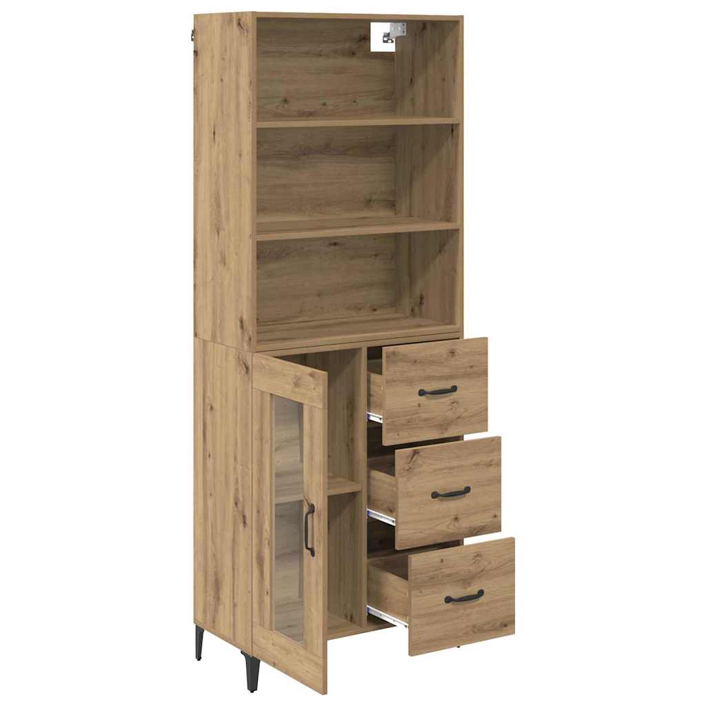 Haut Armoire avec tiroir Chêne artisanal 69,5 x 34 x 180 cm - XIOS