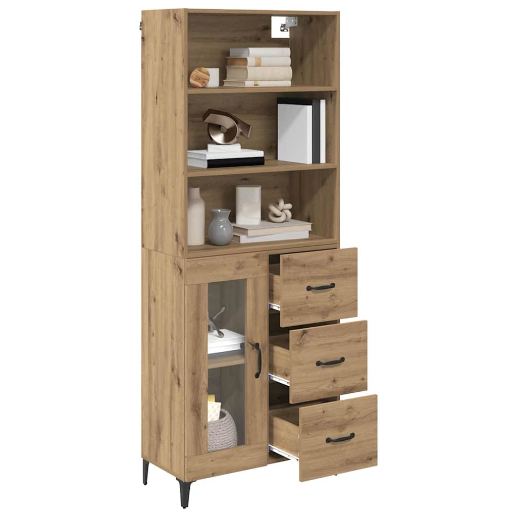 Haut Armoire avec tiroir Chêne artisanal 69,5 x 34 x 180 cm - XIOS