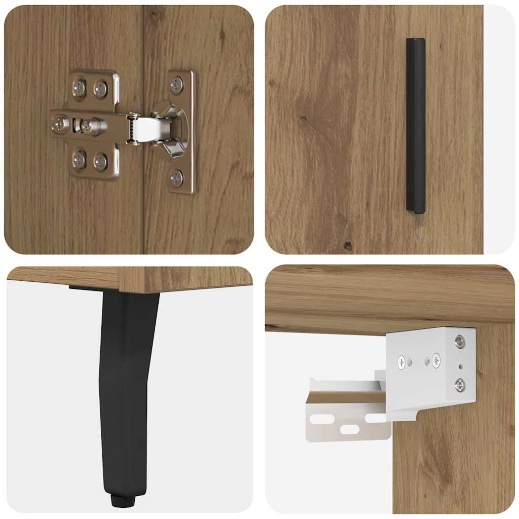 Haut Armoire 2 pcs Chêne artisanal 69,5 x 34 x 180 cm