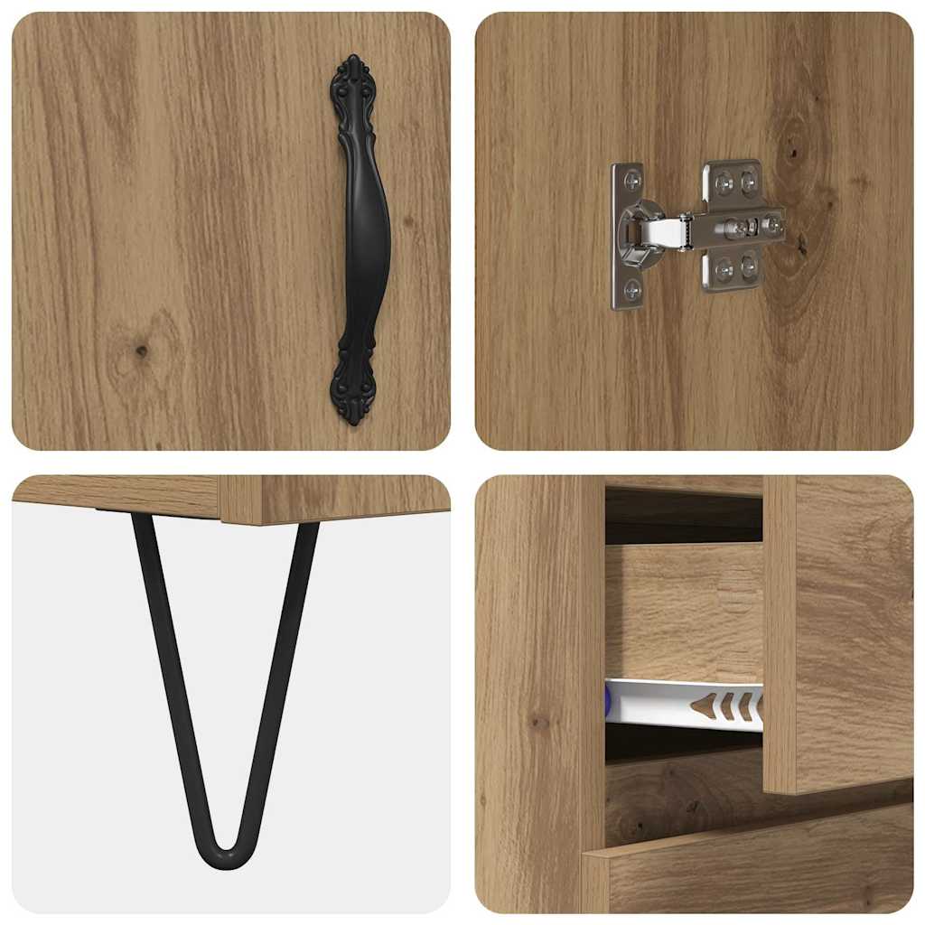 Haut Armoire 2 pc Chêne artisanal 69,5 x 34 x 180 cm