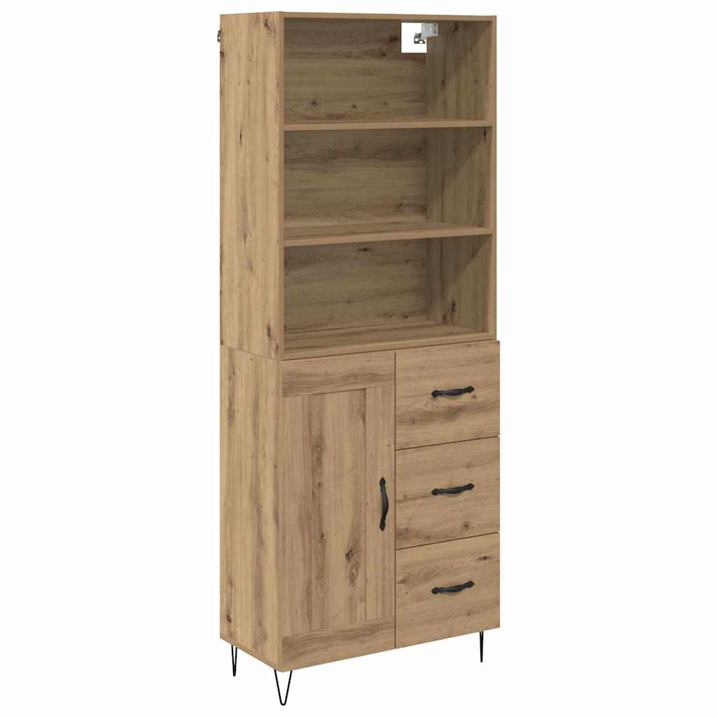 Haut Armoire avec tiroir Chêne artisanal 69,5 x 32,5 x 180 cm - XIOS