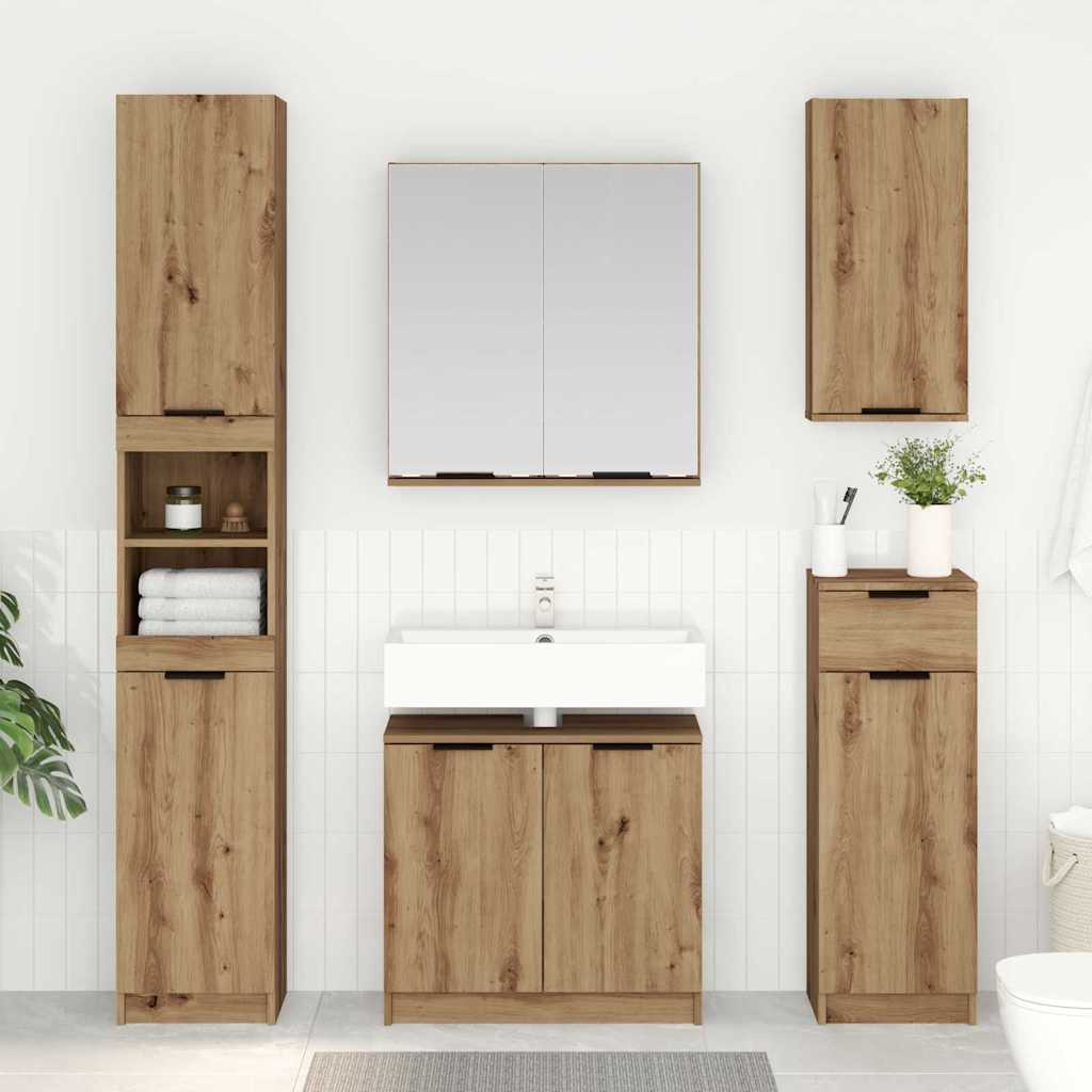 Ensemble de Meubles de Salle de Bain 3 pièces Chêne artisanal