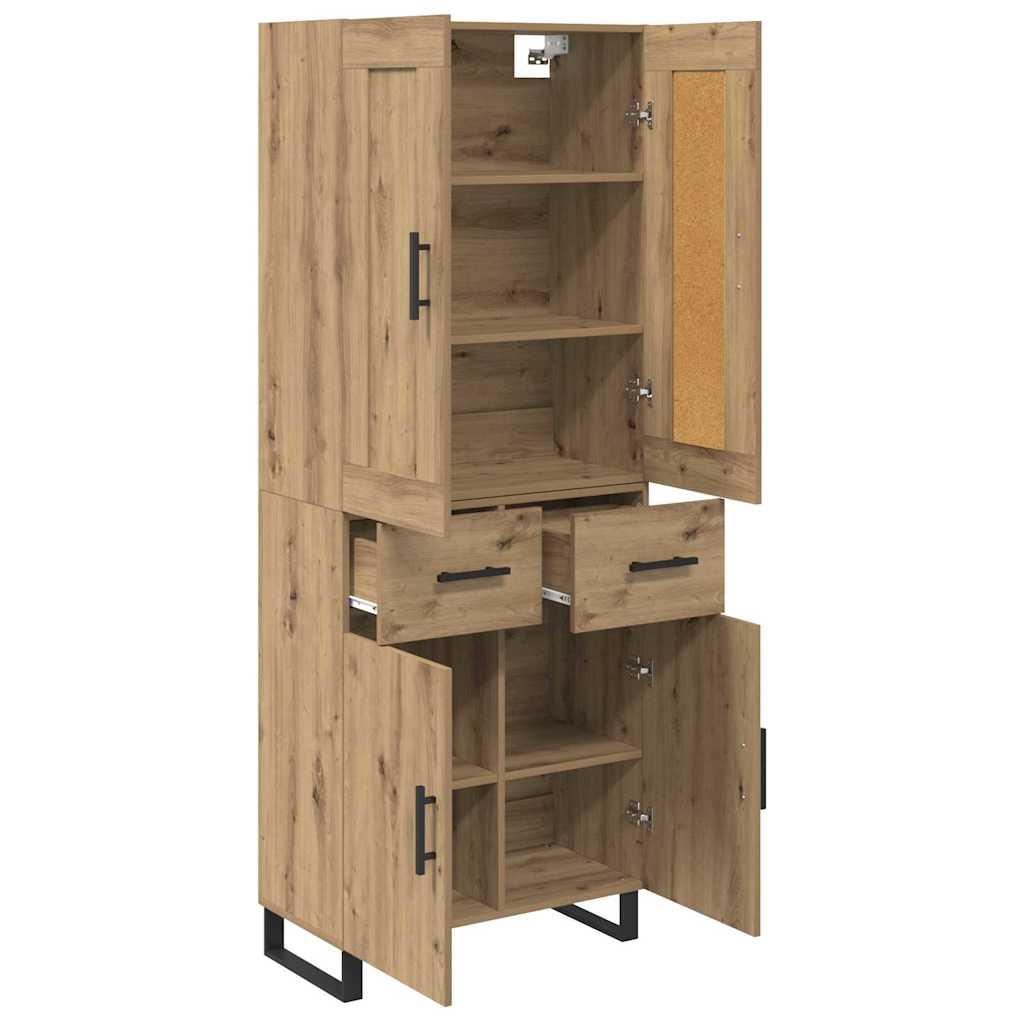 Haut Armoire 2 pcs Chêne artisanal Bois Aggloméré et Verre - XIOS