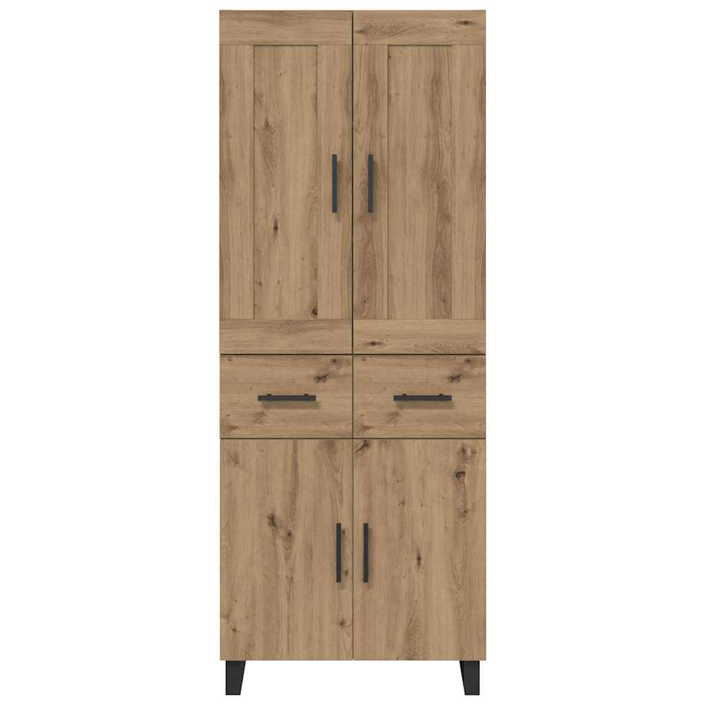 Haut Armoire 2 pcs Chêne artisanal Bois Aggloméré et Verre - XIOS