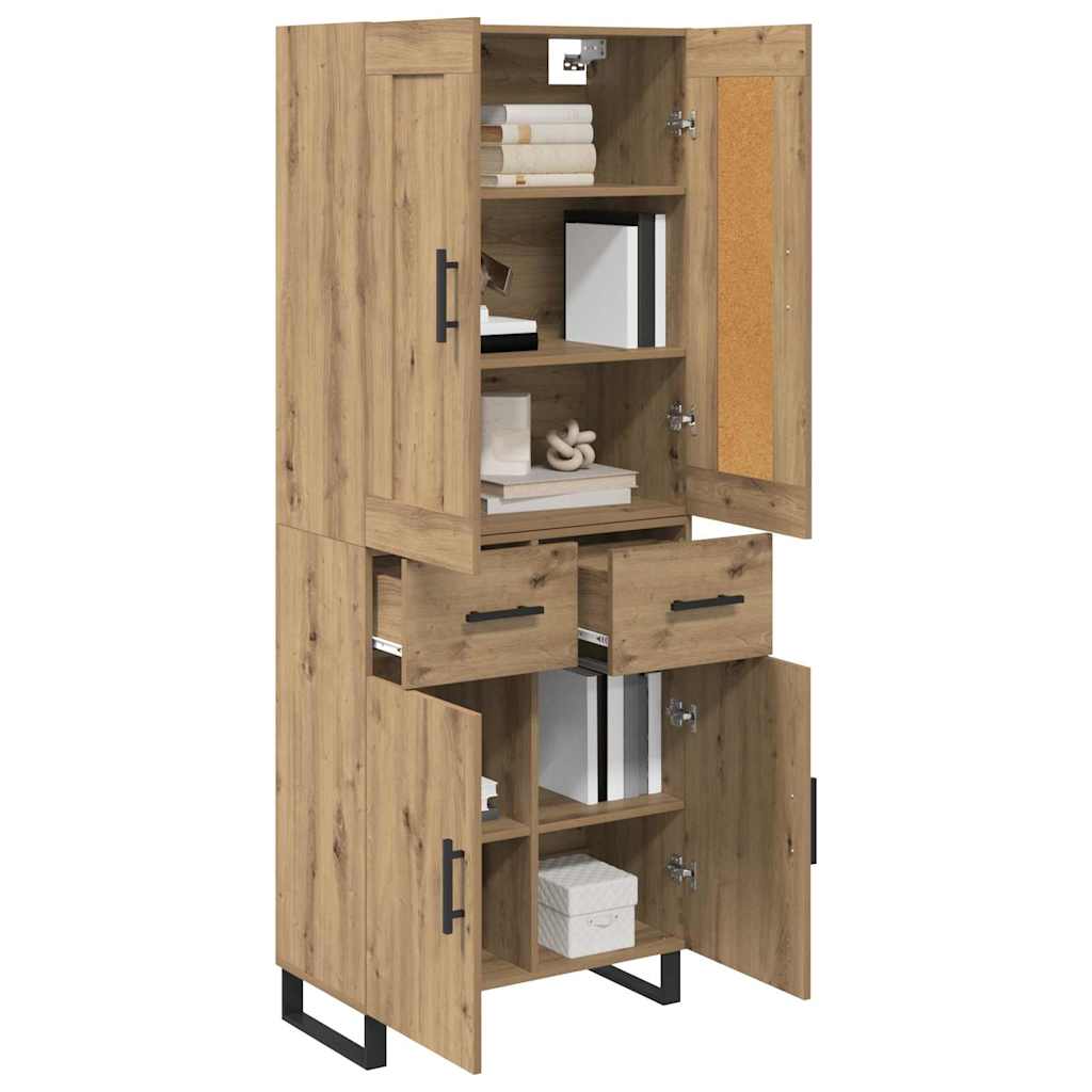 Haut Armoire 2 pcs Chêne artisanal Bois Aggloméré et Verre - XIOS