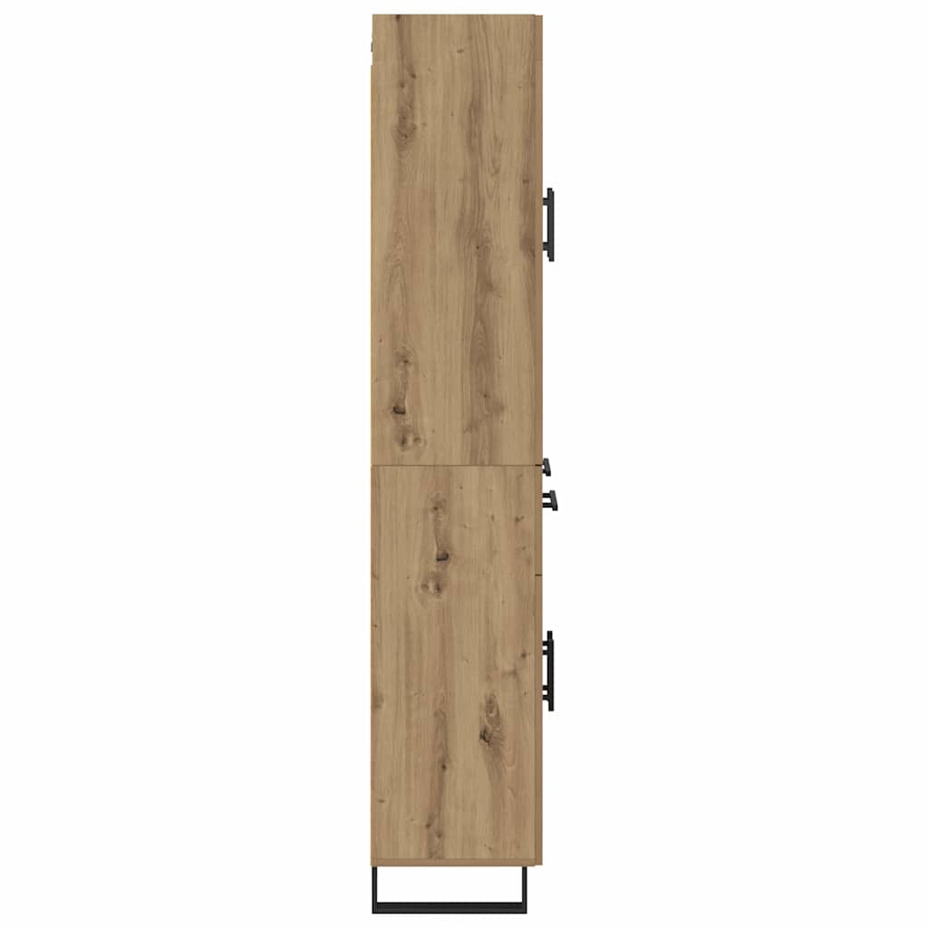 Haut Armoire 2 pcs Chêne artisanal Bois Aggloméré et Verre - XIOS