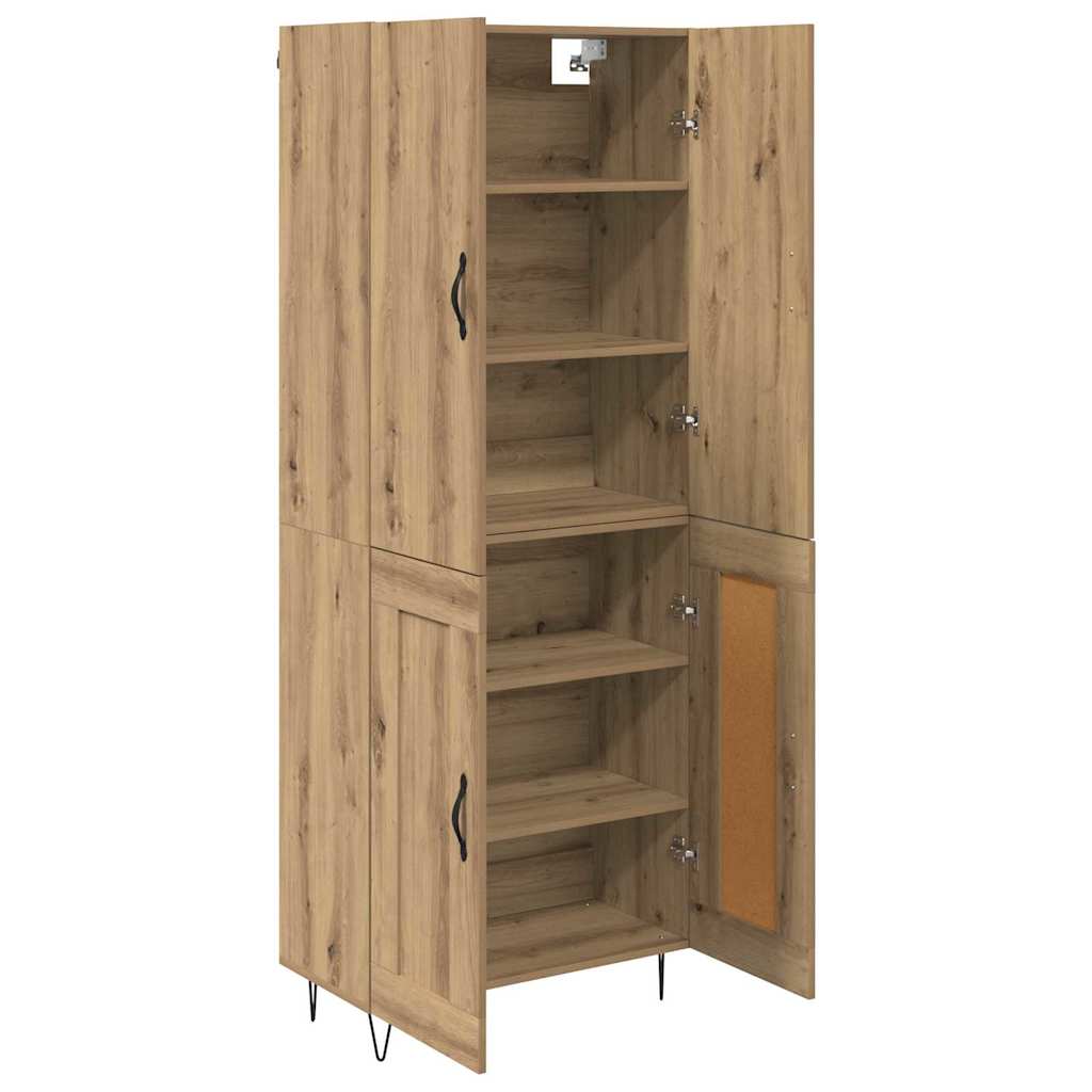 Haut Armoire 2 pcs Chêne artisanal Bois Aggloméré et Verre - XIOS