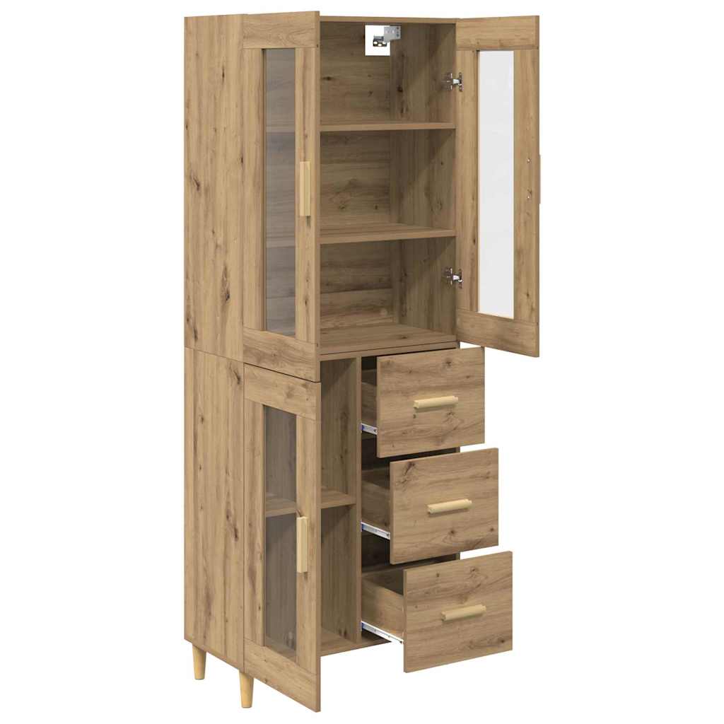 Haut Armoire avec tiroir Chêne artisanal 69,5 x 34 x 180 cm - XIOS