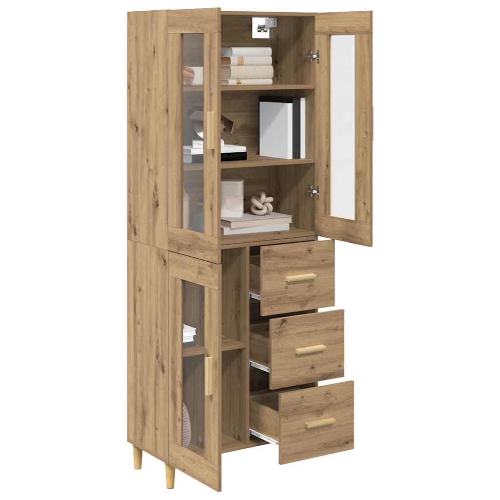 Haut Armoire avec tiroir Chêne artisanal 69,5 x 34 x 180 cm - XIOS