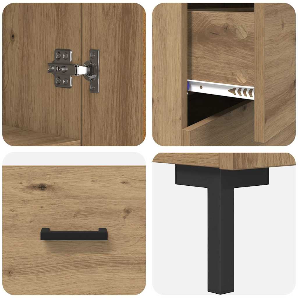 Haut Armoire avec tiroir Chêne artisanal 69,5 x 34 x 180 cm - XIOS