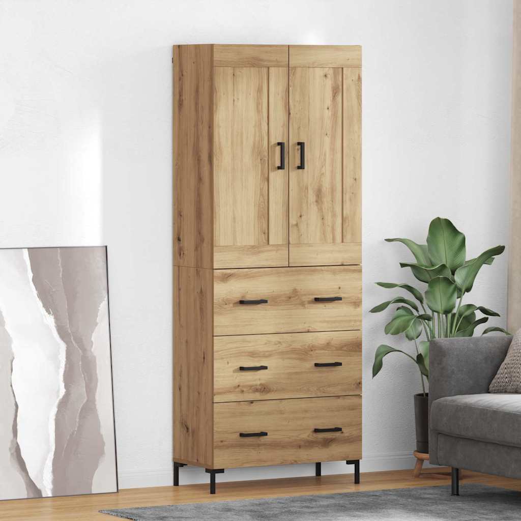 Haut Armoire avec tiroir Chêne artisanal 69,5 x 34 x 180 cm - XIOS