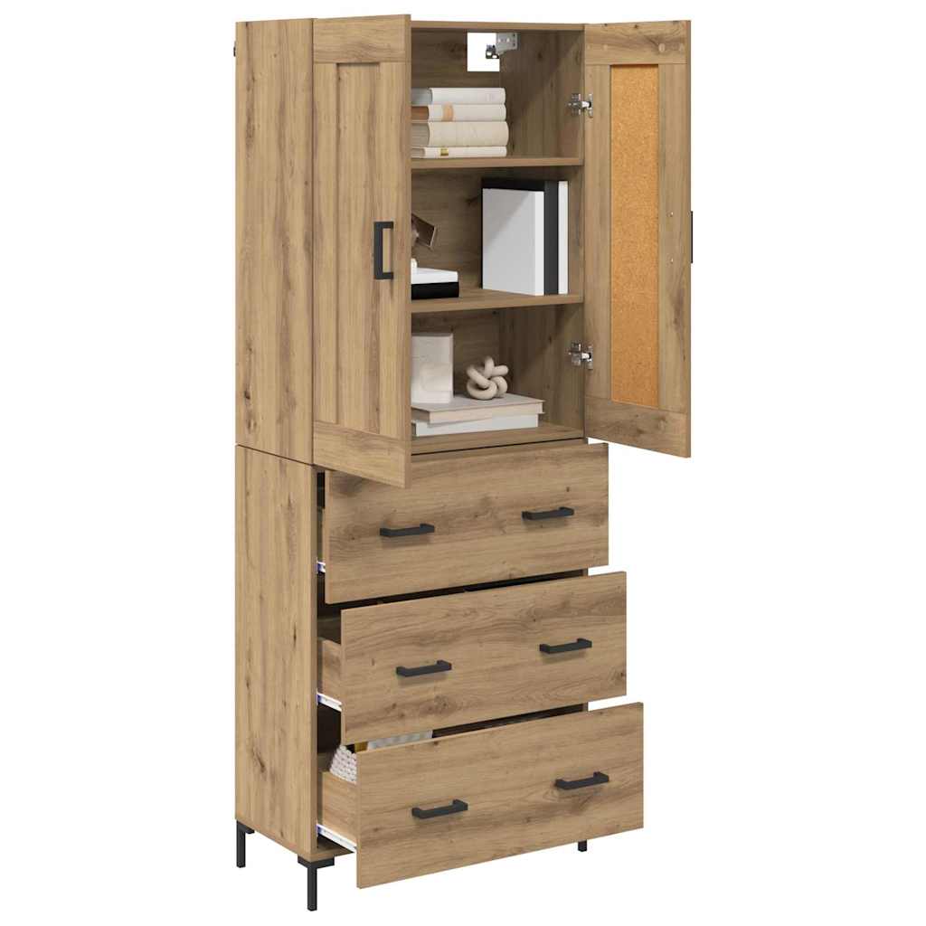 Haut Armoire avec tiroir Chêne artisanal 69,5 x 34 x 180 cm - XIOS