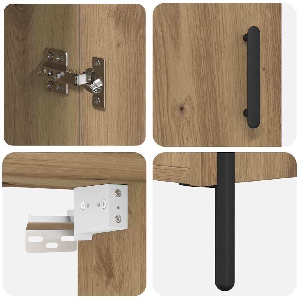 Haut Armoire 2 pcs Chêne artisanal Bois d'ingénierie - XIOS