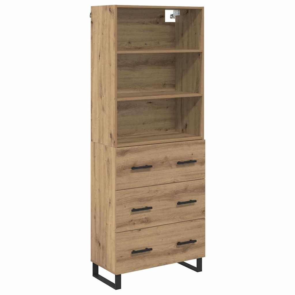 Haut Armoire avec tiroir Chêne artisanal 69,5 x 34 x 180 cm - XIOS