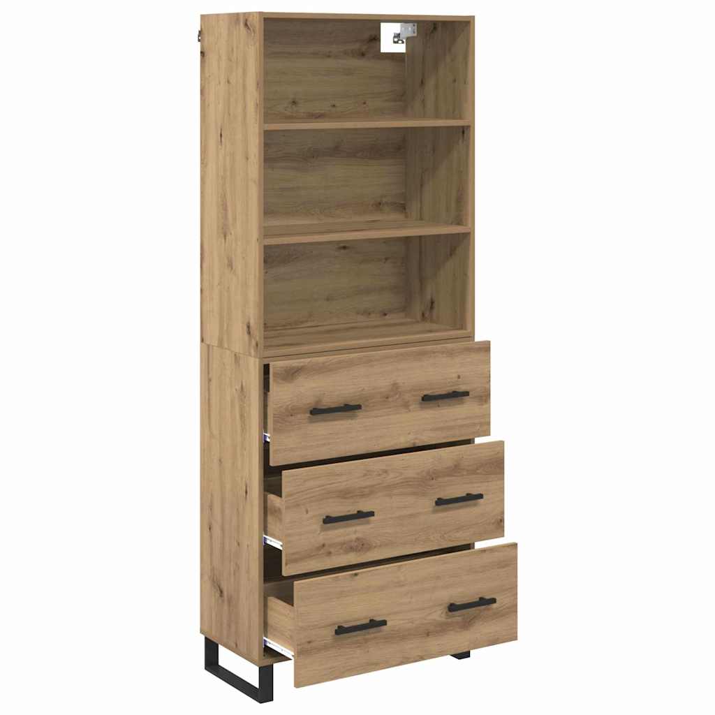 Haut Armoire avec tiroir Chêne artisanal 69,5 x 34 x 180 cm - XIOS