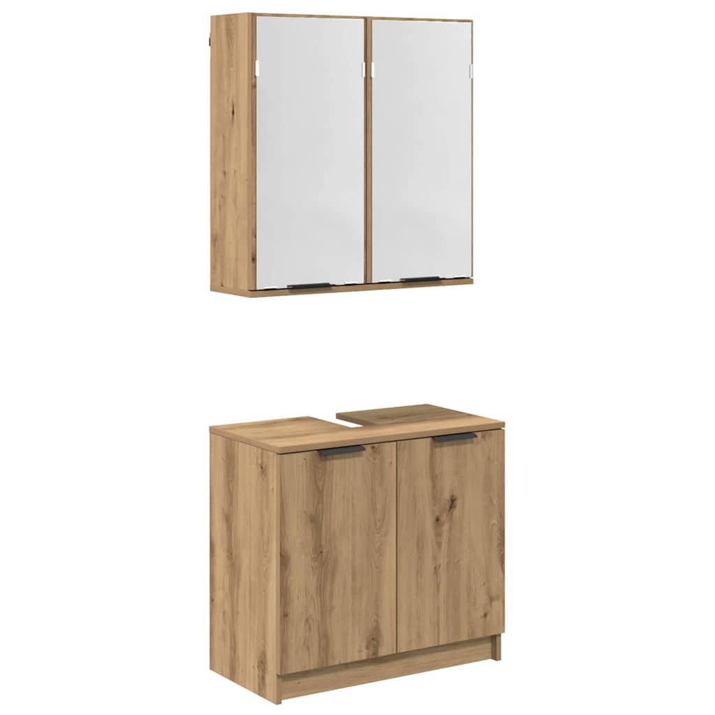 Ensemble de Meubles de Salle de Bain 2 pièces Chêne artisanal