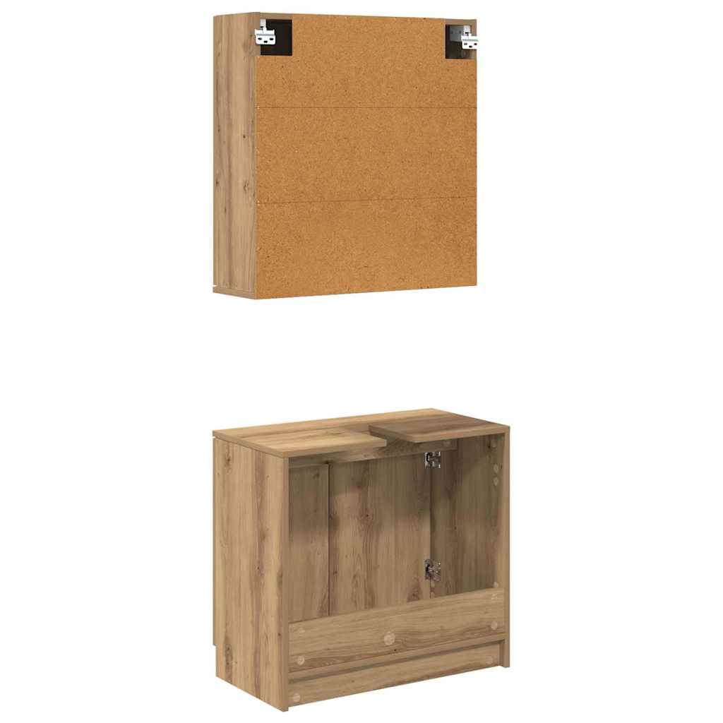 Ensemble de Meubles de Salle de Bain 2 pièces Chêne artisanal