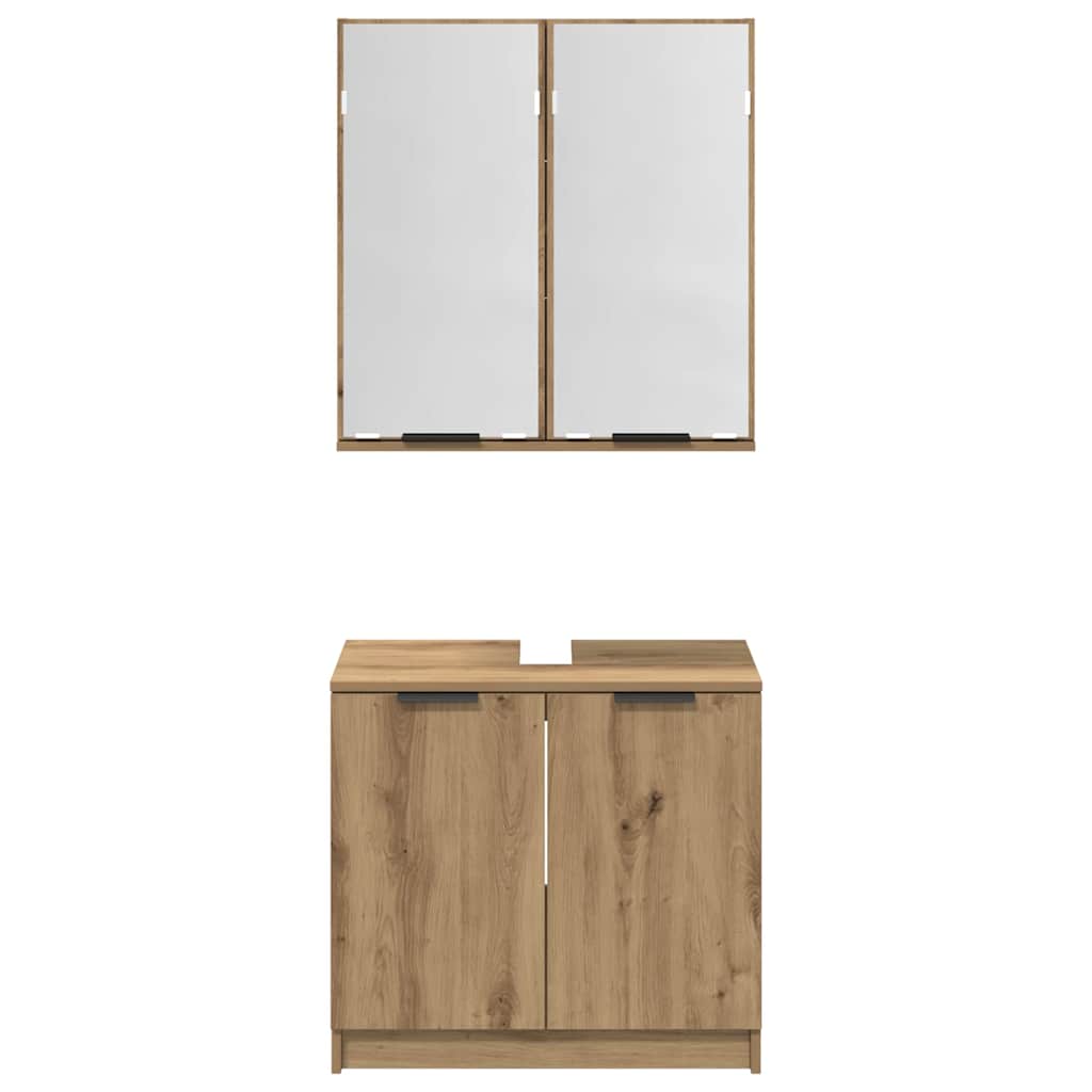 Ensemble de Meubles de Salle de Bain 2 pièces Chêne artisanal