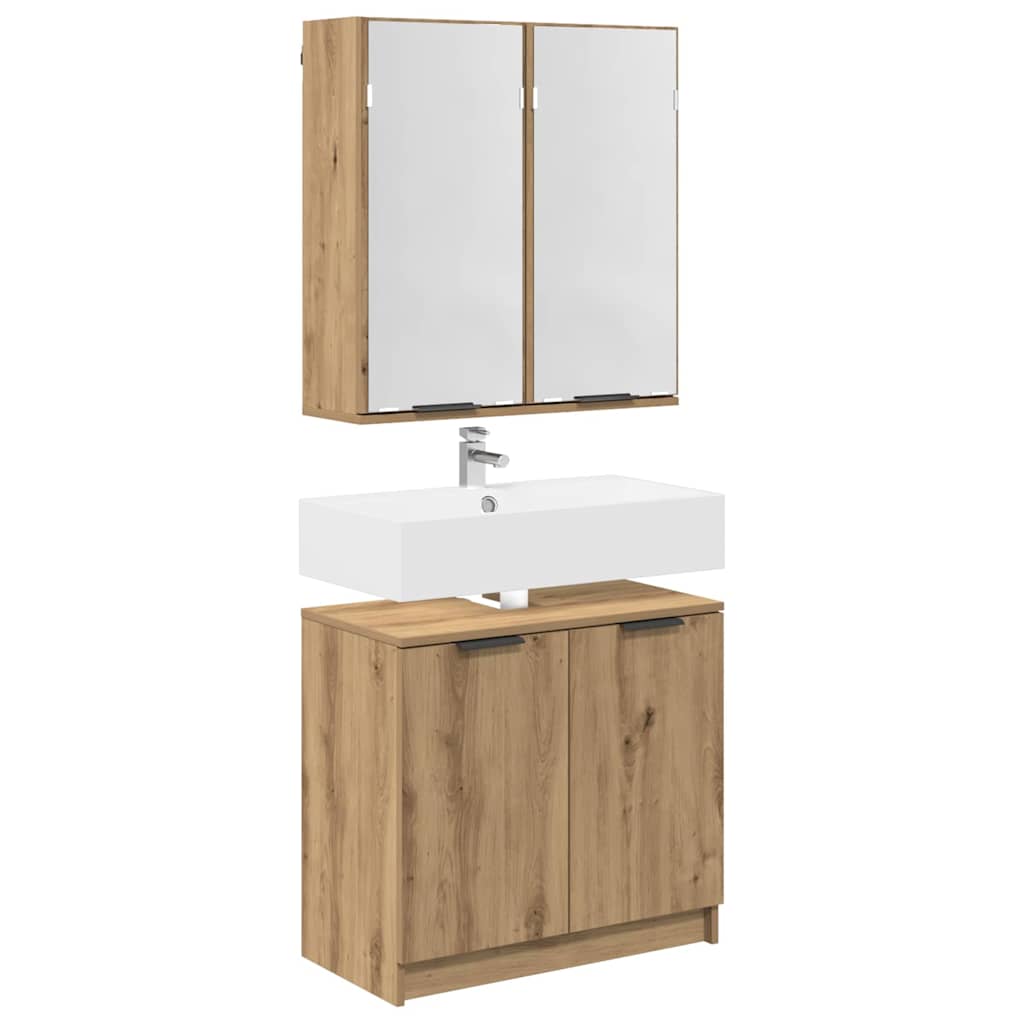 Ensemble de Meubles de Salle de Bain 2 pièces Chêne artisanal