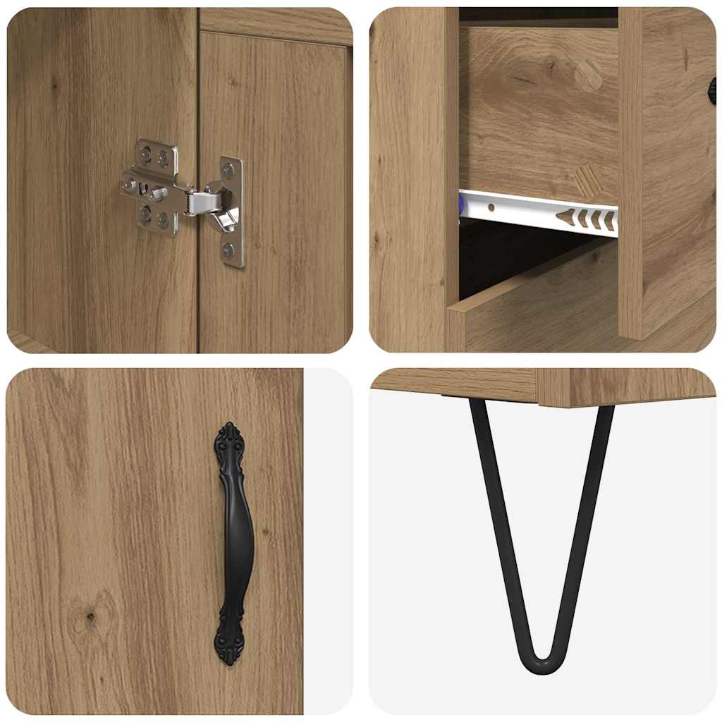 Haut Armoire avec tiroir Chêne artisanal 69,5 x 34 x 180 cm - XIOS