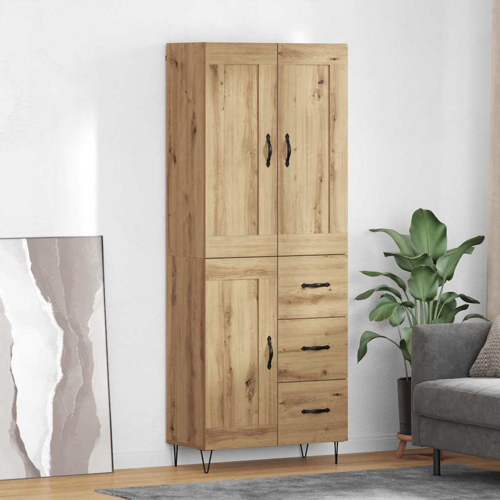 Haut Armoire avec tiroir Chêne artisanal 69,5 x 34 x 180 cm - XIOS
