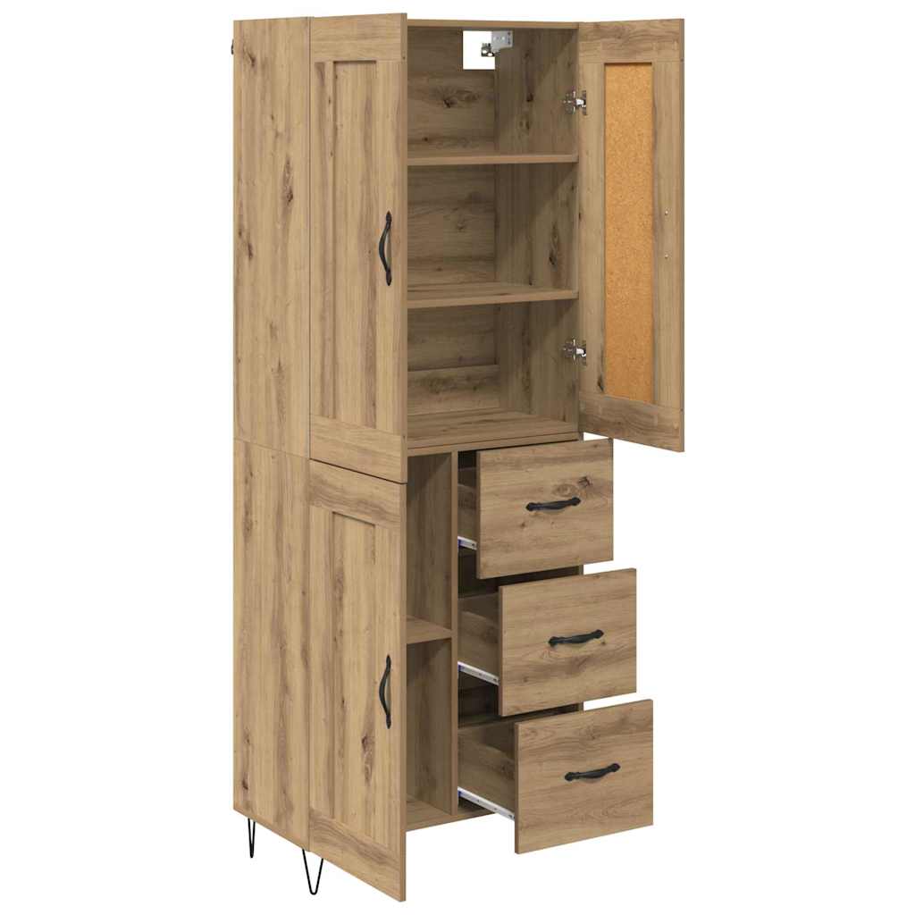 Haut Armoire avec tiroir Chêne artisanal 69,5 x 34 x 180 cm - XIOS