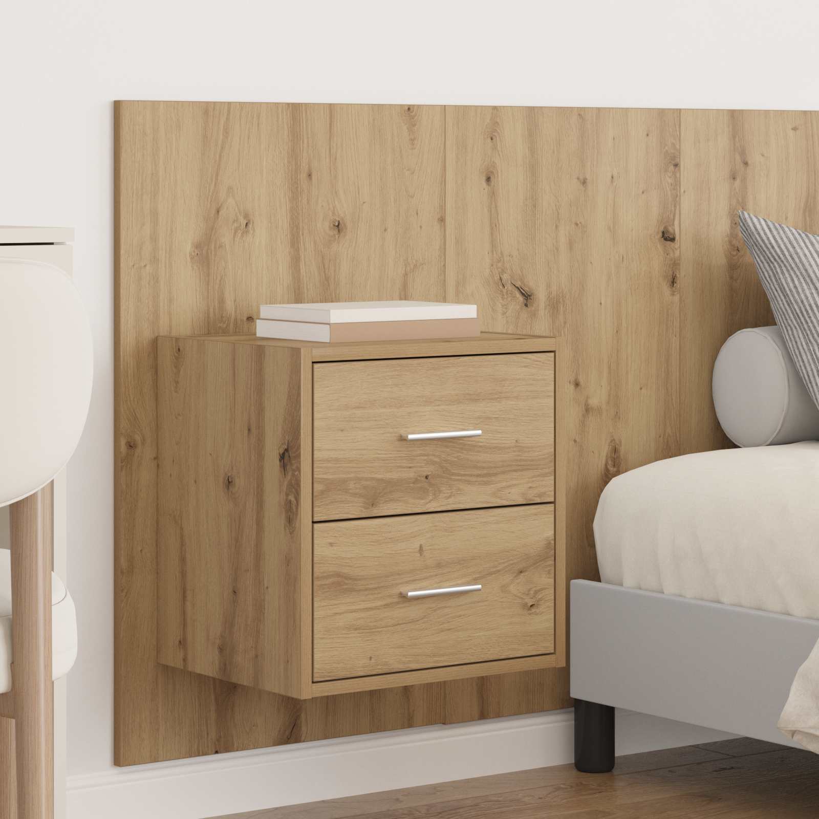 Tête de lit avec armoire avec tiroir 3 pcs Chêne artisanal - XIOS