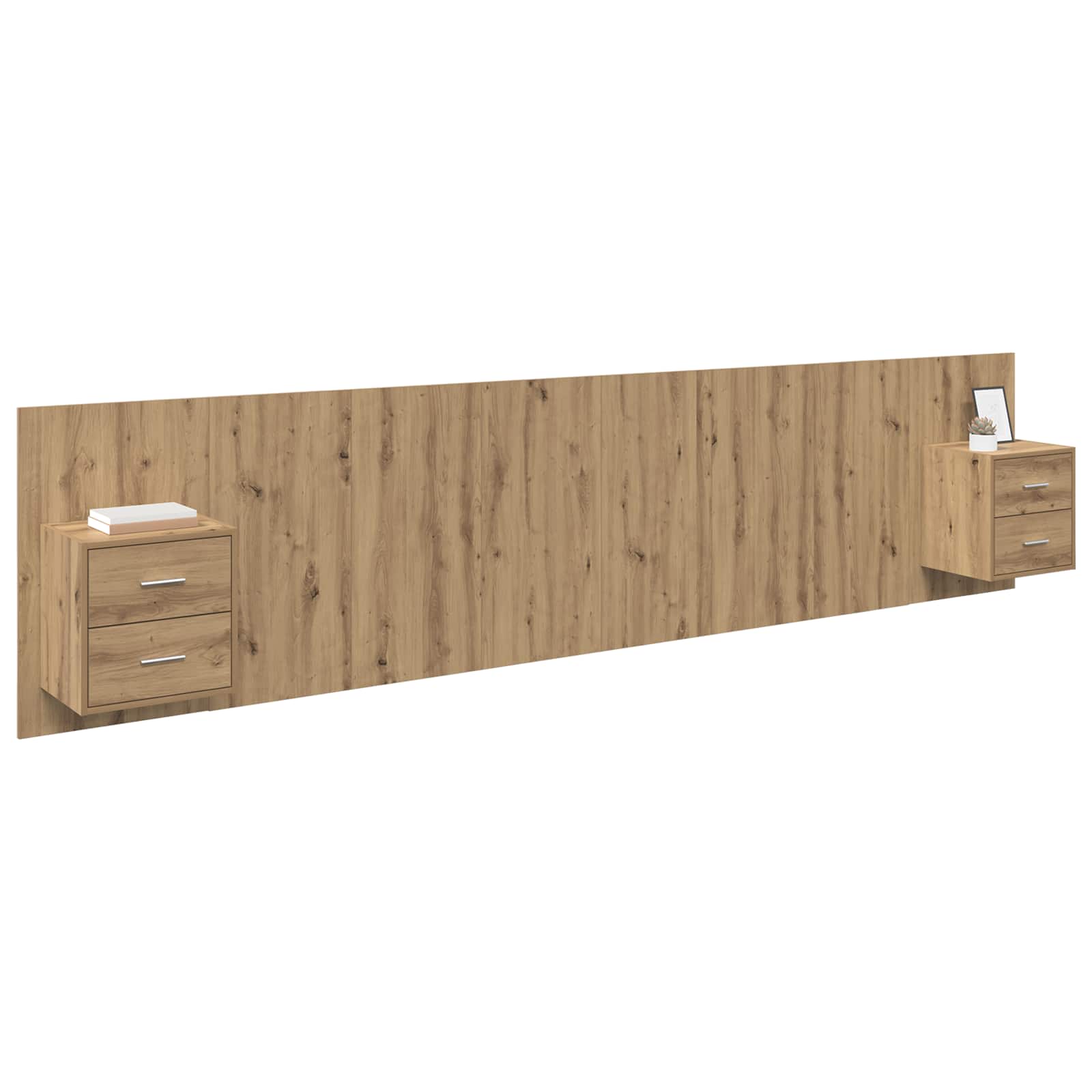 Tête de lit avec armoire avec tiroir 3 pcs Chêne artisanal - XIOS