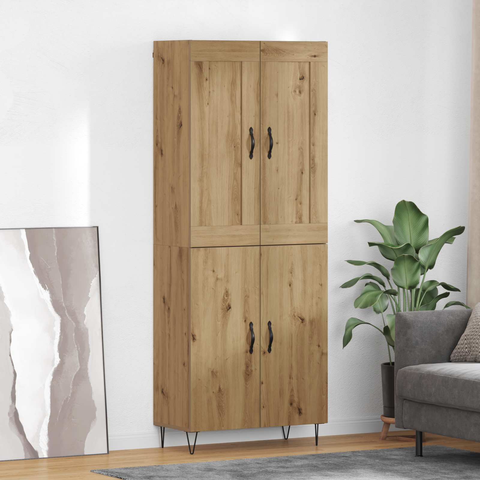 Haut Armoire Chêne artisanal 69,5 x 34 x 180 cm - XIOS