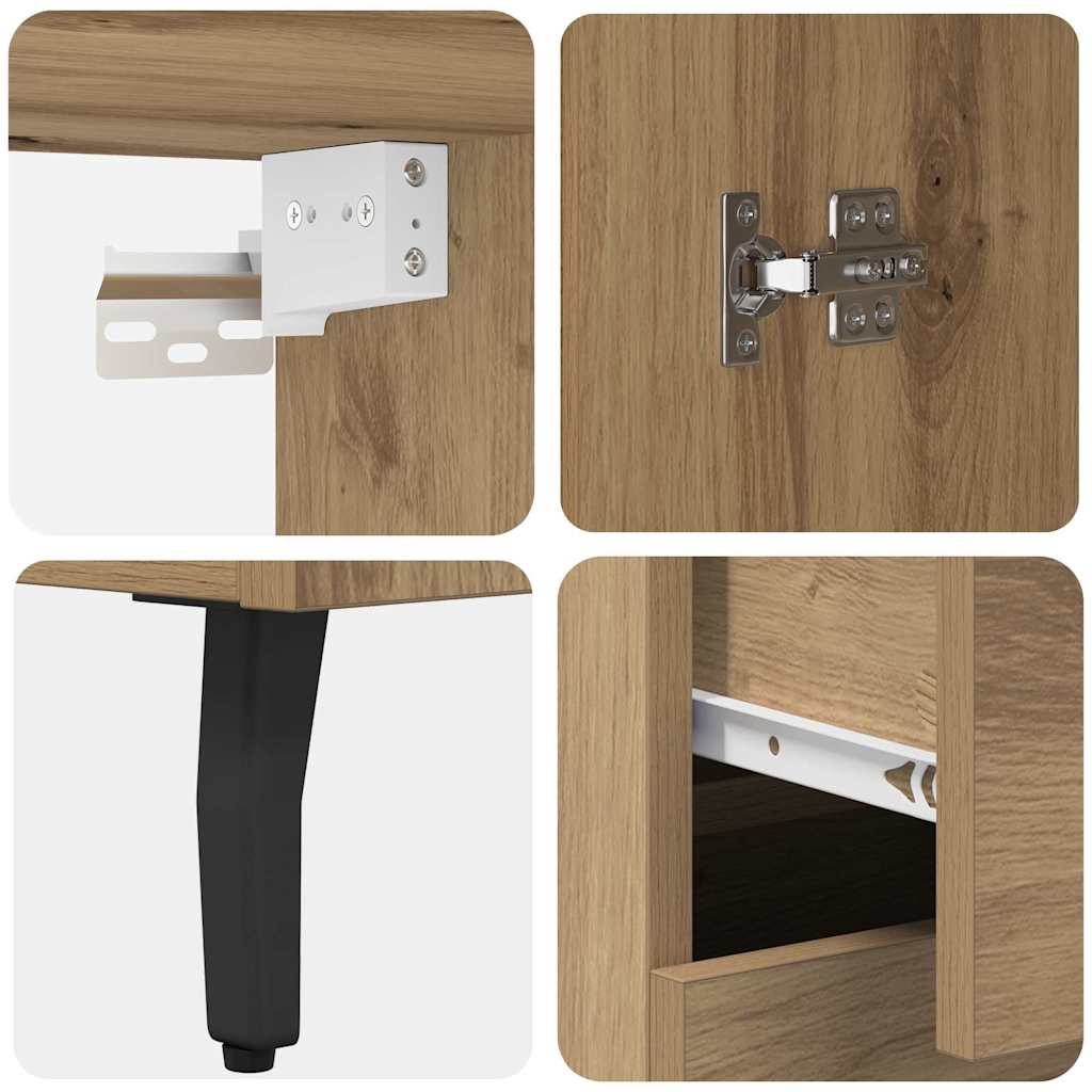 Haut Armoire avec tiroir Chêne artisanal 69,5 x 34 x 180 cm - XIOS