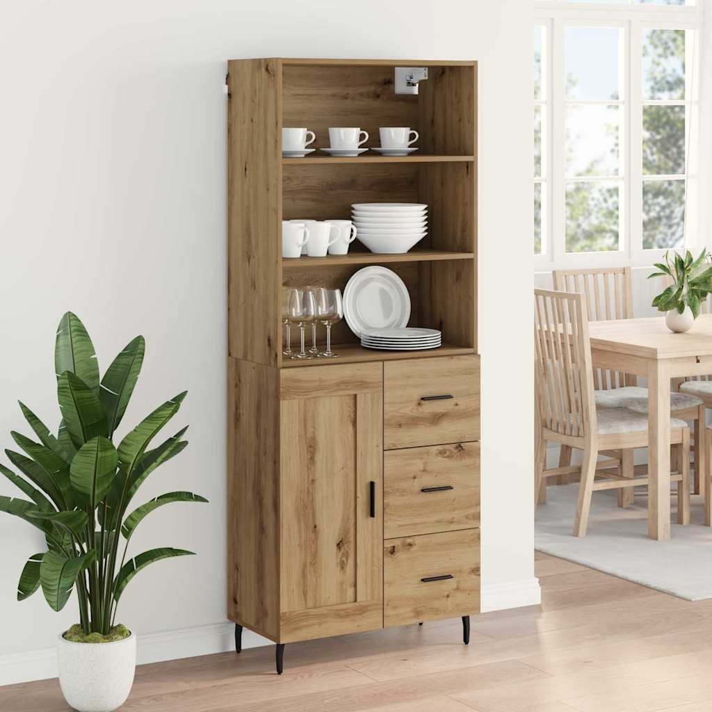Haut Armoire avec tiroir Chêne artisanal 69,5 x 34 x 180 cm - XIOS