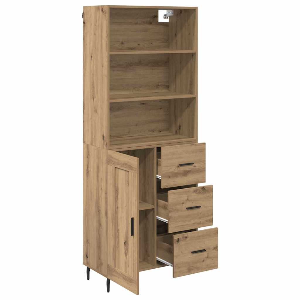 Haut Armoire 2 pc Chêne artisanal 69,5 x 32,5 x 180 cm