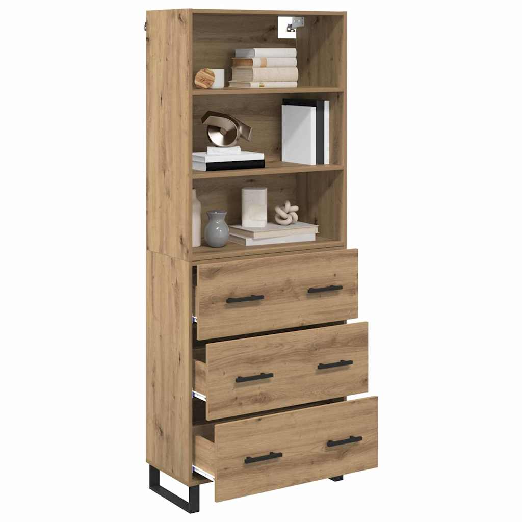 Haut Armoire avec tiroir Chêne artisanal 69,5 x 34 x 180 cm - XIOS