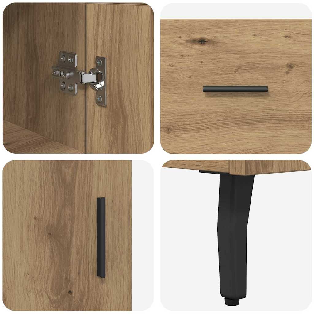 Haut Armoire avec tiroir Chêne artisanal 34,5 x 34 x 180 cm - XIOS