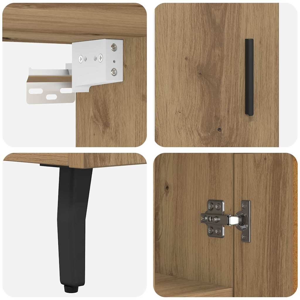Haut Armoire 2 pcs Chêne artisanal 69,5 x 34 x 180 cm