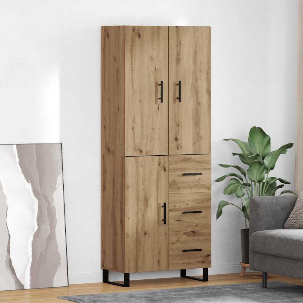 Haut Armoire 2 pcs Chêne artisanal Bois Aggloméré et Verre - XIOS