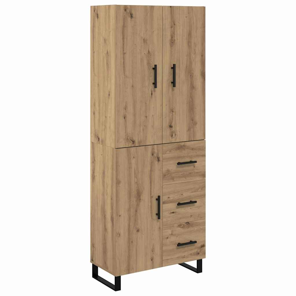 Haut Armoire 2 pcs Chêne artisanal Bois Aggloméré et Verre - XIOS