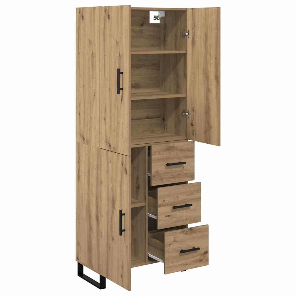 Haut Armoire 2 pcs Chêne artisanal Bois Aggloméré et Verre - XIOS