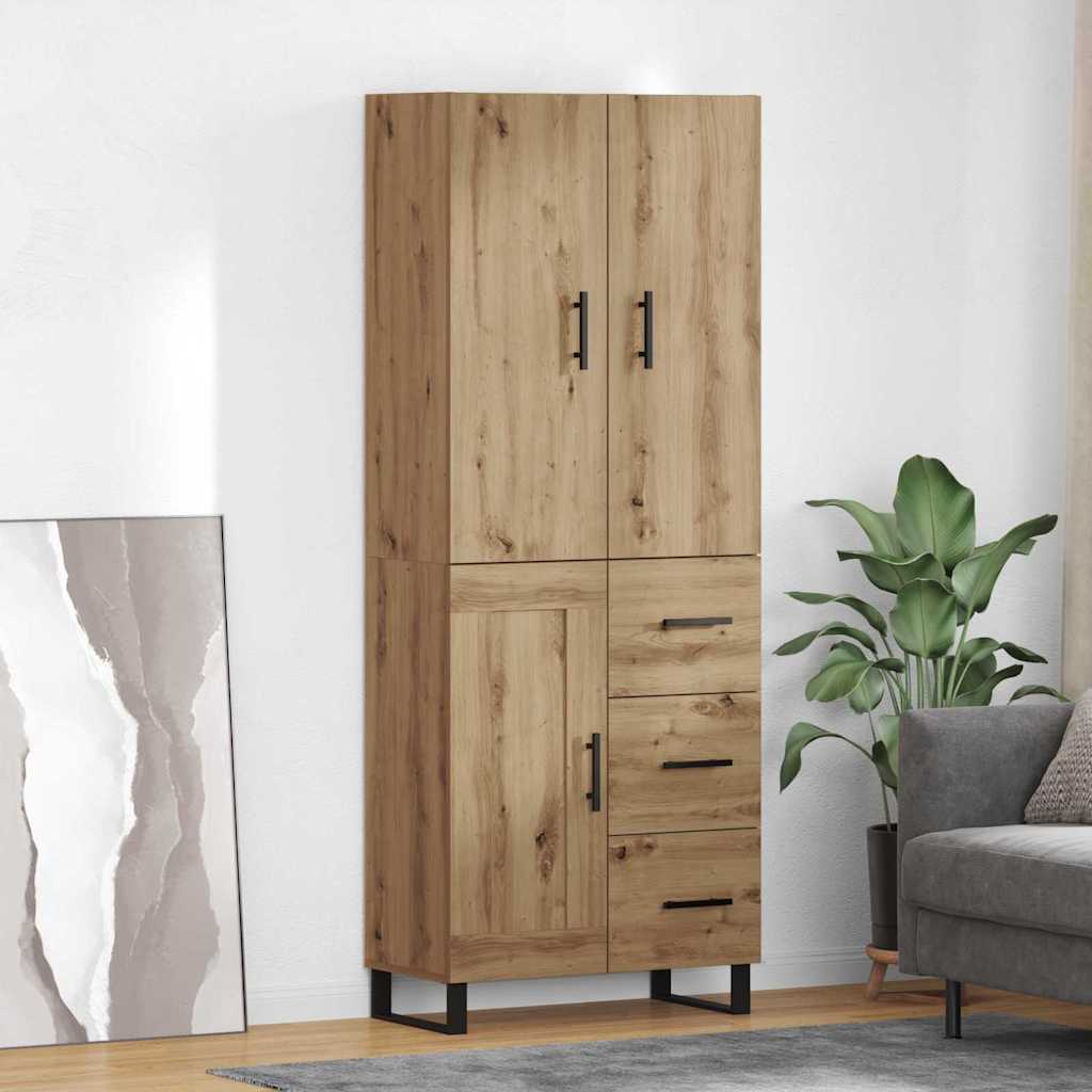 Haut Armoire 2 pcs Chêne artisanal Bois Aggloméré et Verre - XIOS