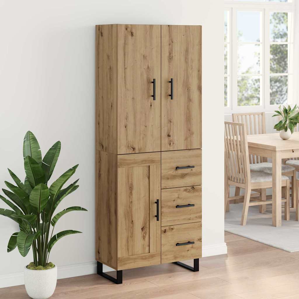 Haut Armoire 2 pcs Chêne artisanal Bois Aggloméré et Verre - XIOS