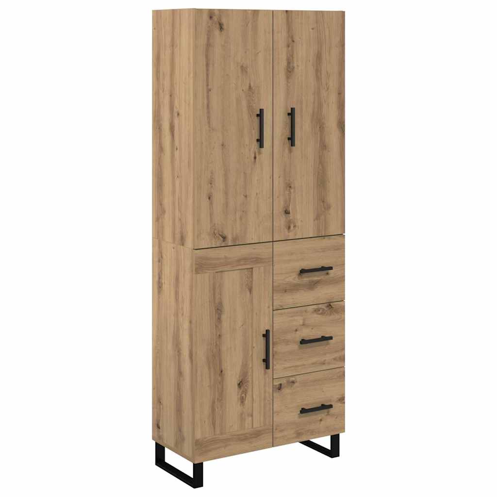 Haut Armoire 2 pcs Chêne artisanal Bois Aggloméré et Verre - XIOS