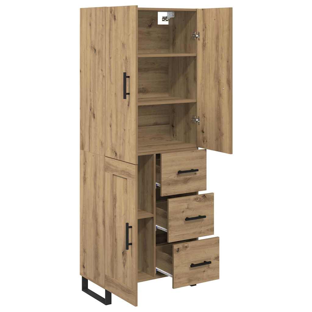 Haut Armoire 2 pcs Chêne artisanal Bois Aggloméré et Verre - XIOS