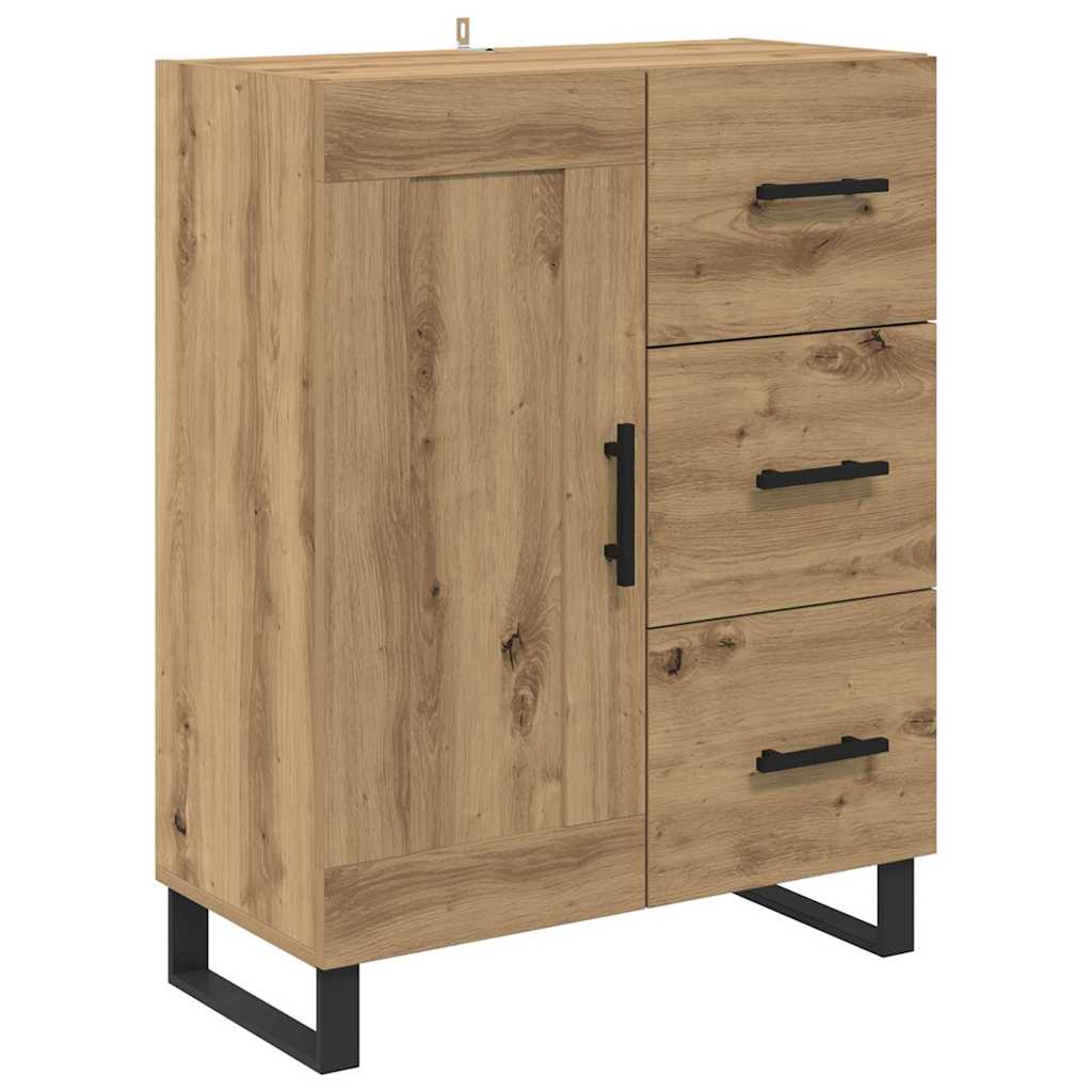 Haut Armoire 2 pcs Chêne artisanal Bois Aggloméré et Verre - XIOS