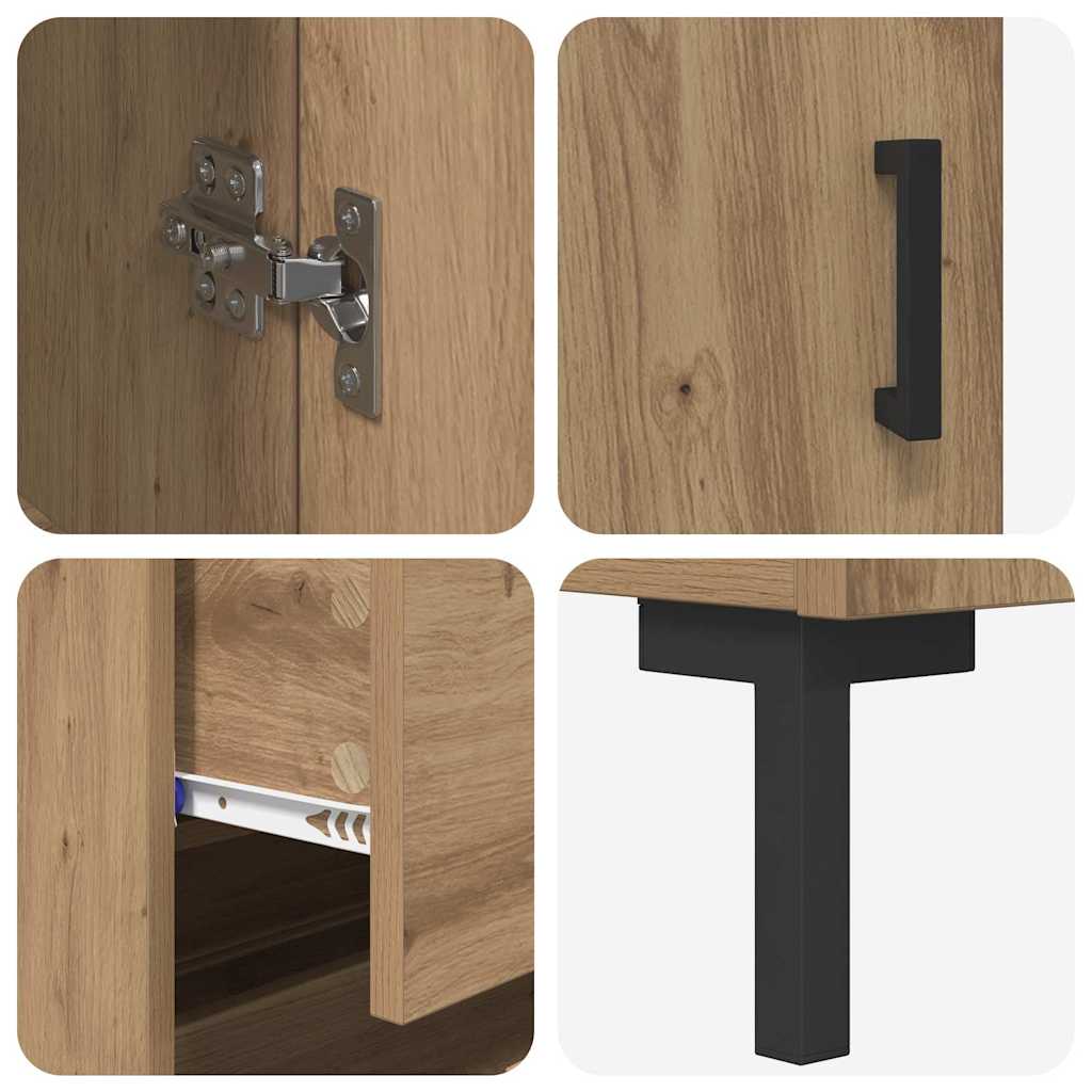 Haut Armoire 2 pcs Chêne artisanal Bois d'ingénierie - XIOS
