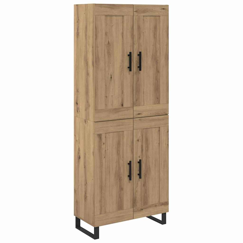 Haut Armoire 2 pcs Chêne artisanal Bois Aggloméré et Verre - XIOS