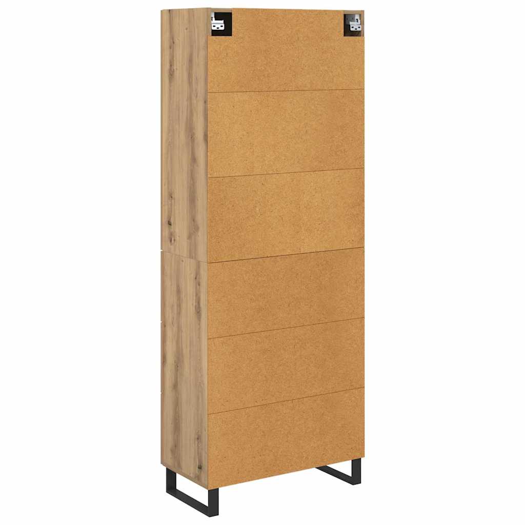 Haut Armoire 2 pcs Chêne artisanal Bois Aggloméré et Verre - XIOS
