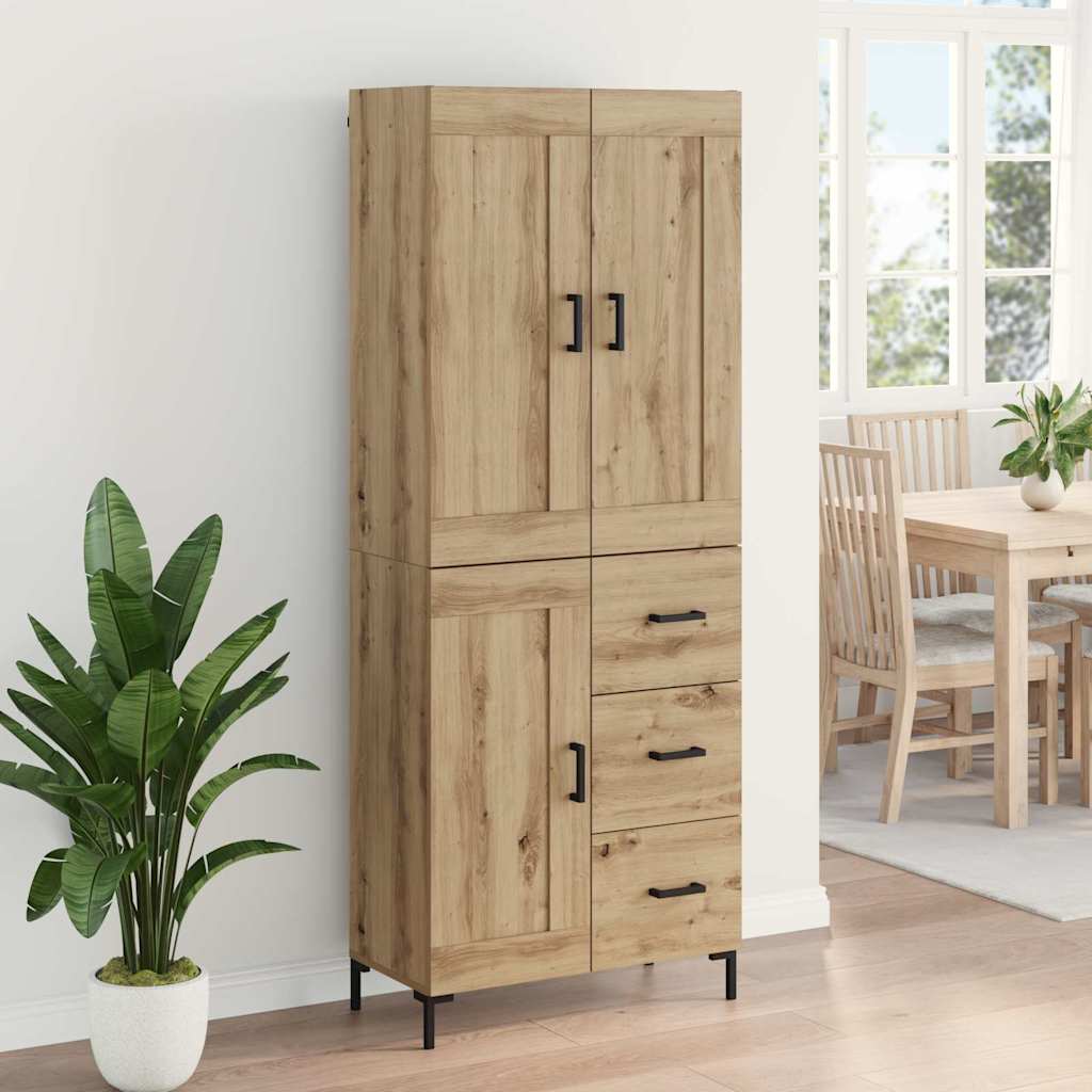Haut Armoire avec tiroir Chêne artisanal 69,5 x 34 x 180 cm - XIOS