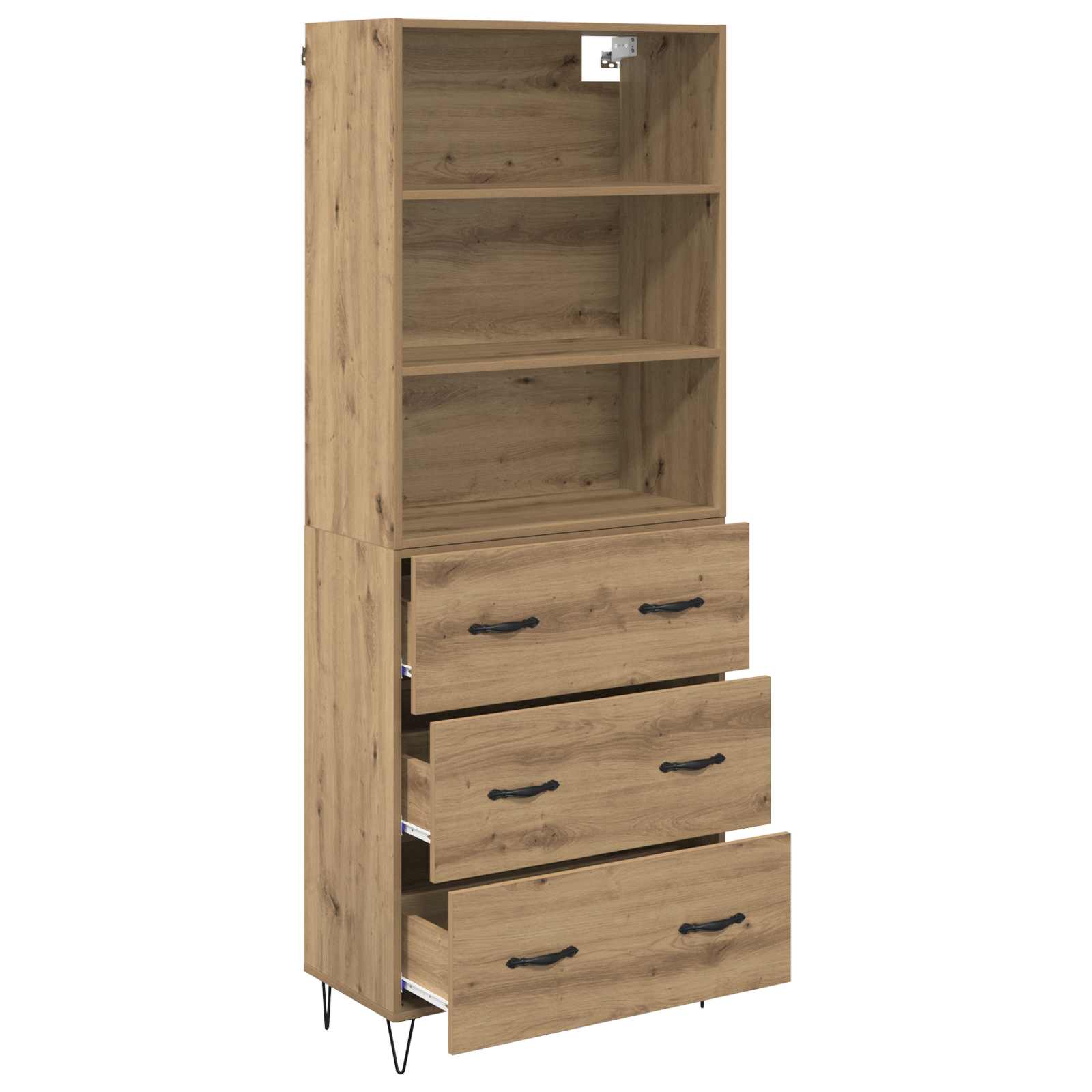 Haut Armoire avec tiroir Chêne artisanal 69,5 x 32,5 x 180 cm - XIOS