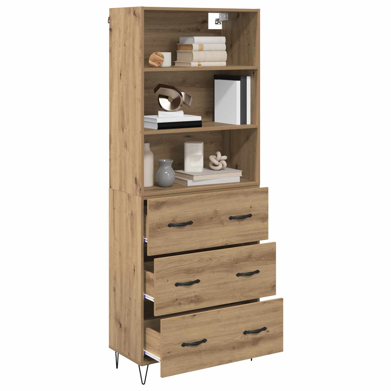 Haut Armoire avec tiroir Chêne artisanal 69,5 x 32,5 x 180 cm - XIOS